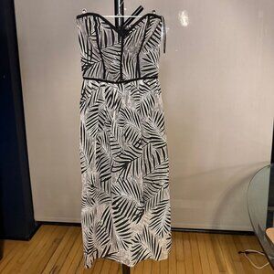 Parker Strapless Black & White Dress Size S